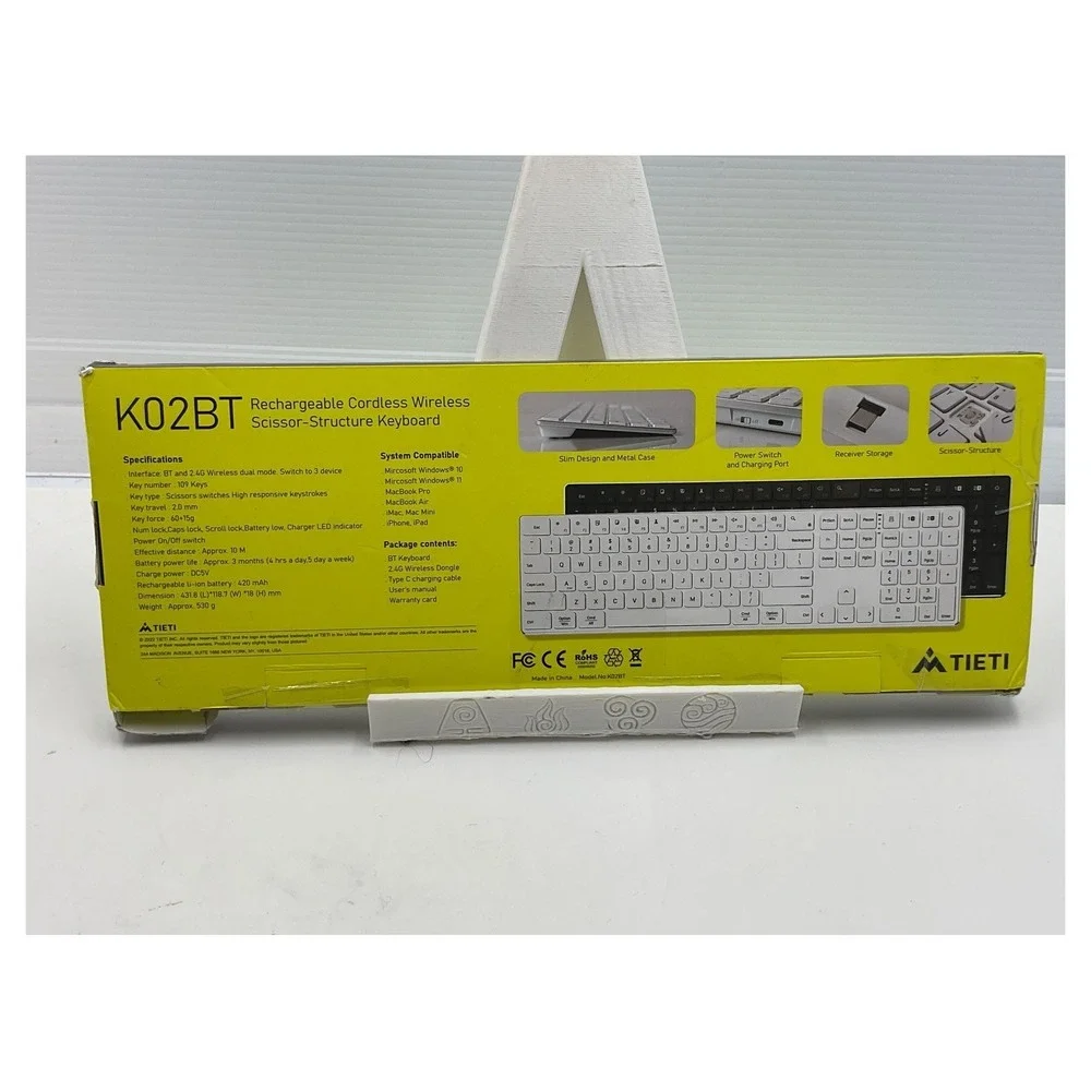 TIETI K02BT‎ Wireless Keyboard Rechargeable Slim
